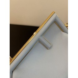 Fendi Medium First Bag In Light Blue Nappa Leather 864