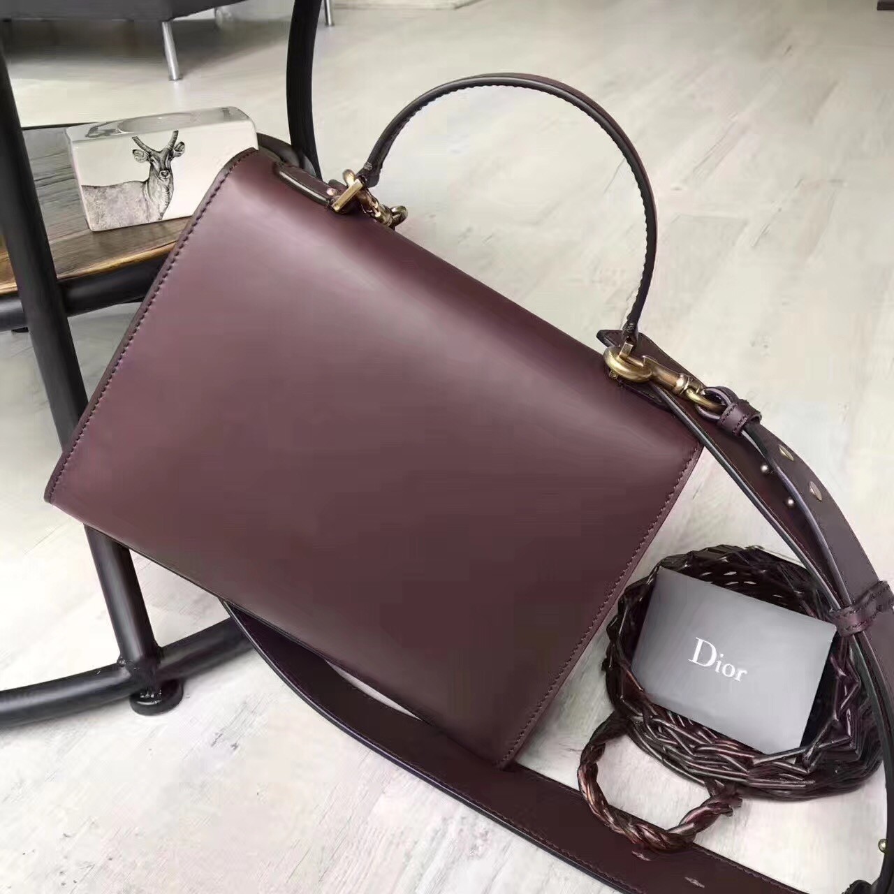 Dior DiorAddict Tote Bag In Bordeaux Calfskin 380