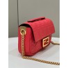 Fendi Baguette Chain Midi Bag In Red Nappa Leather 901
