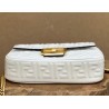 Fendi Baguette Chain Midi Bag In White Nappa Leather 922