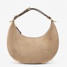 Fendi Fendigraphy Small Hobo Bag In Beige Suede Leather 973