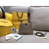 Fendi Peekaboo Mini Selleria Grey Bag with Python Leather Handle 017