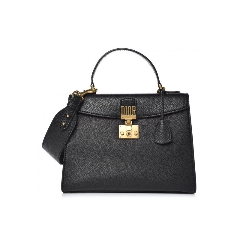 Dior DiorAddict Tote Bag In Black Grained Leather 374