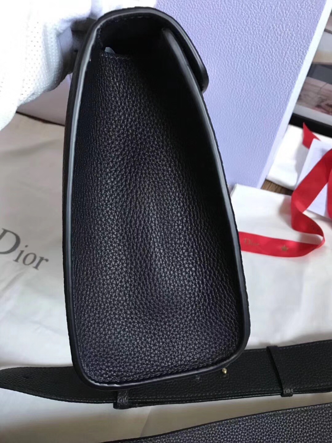 Dior DiorAddict Tote Bag In Black Grained Leather 374