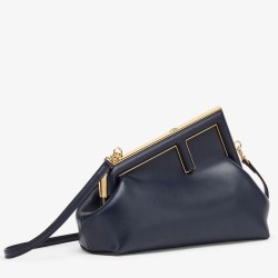 Fendi First Small Bag In Dark Blue Nappa Leather 432