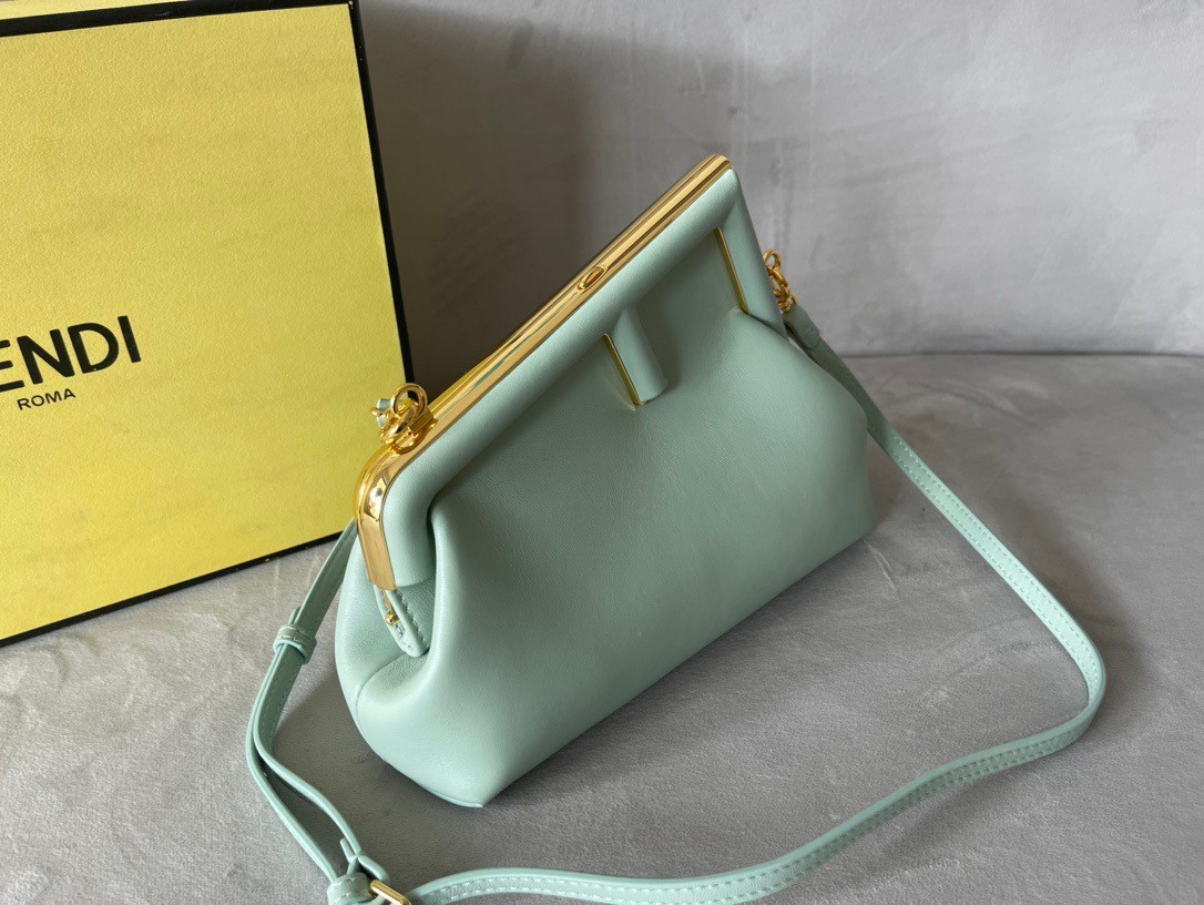 Fendi First Small Bag In Mint Green Nappa Leather 604