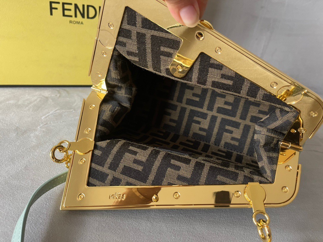 Fendi First Small Bag In Mint Green Nappa Leather 604