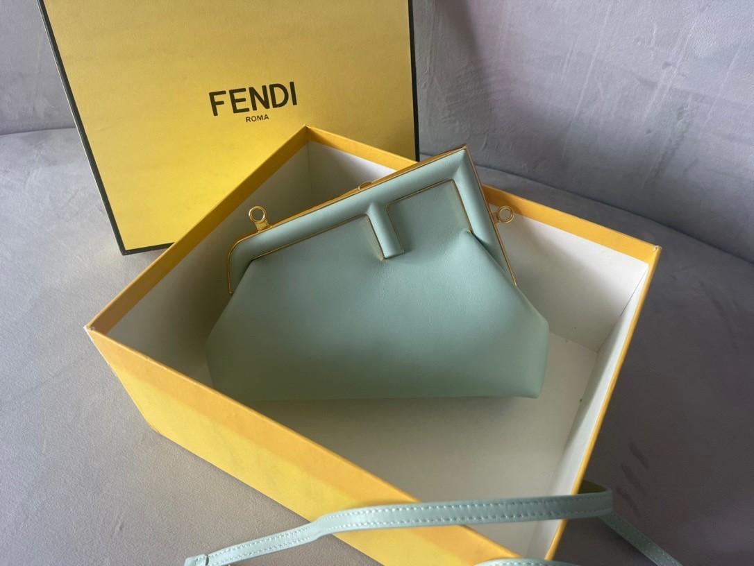 Fendi First Small Bag In Mint Green Nappa Leather 604