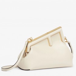 Fendi First Small Bag In White Nappa Leather 681
