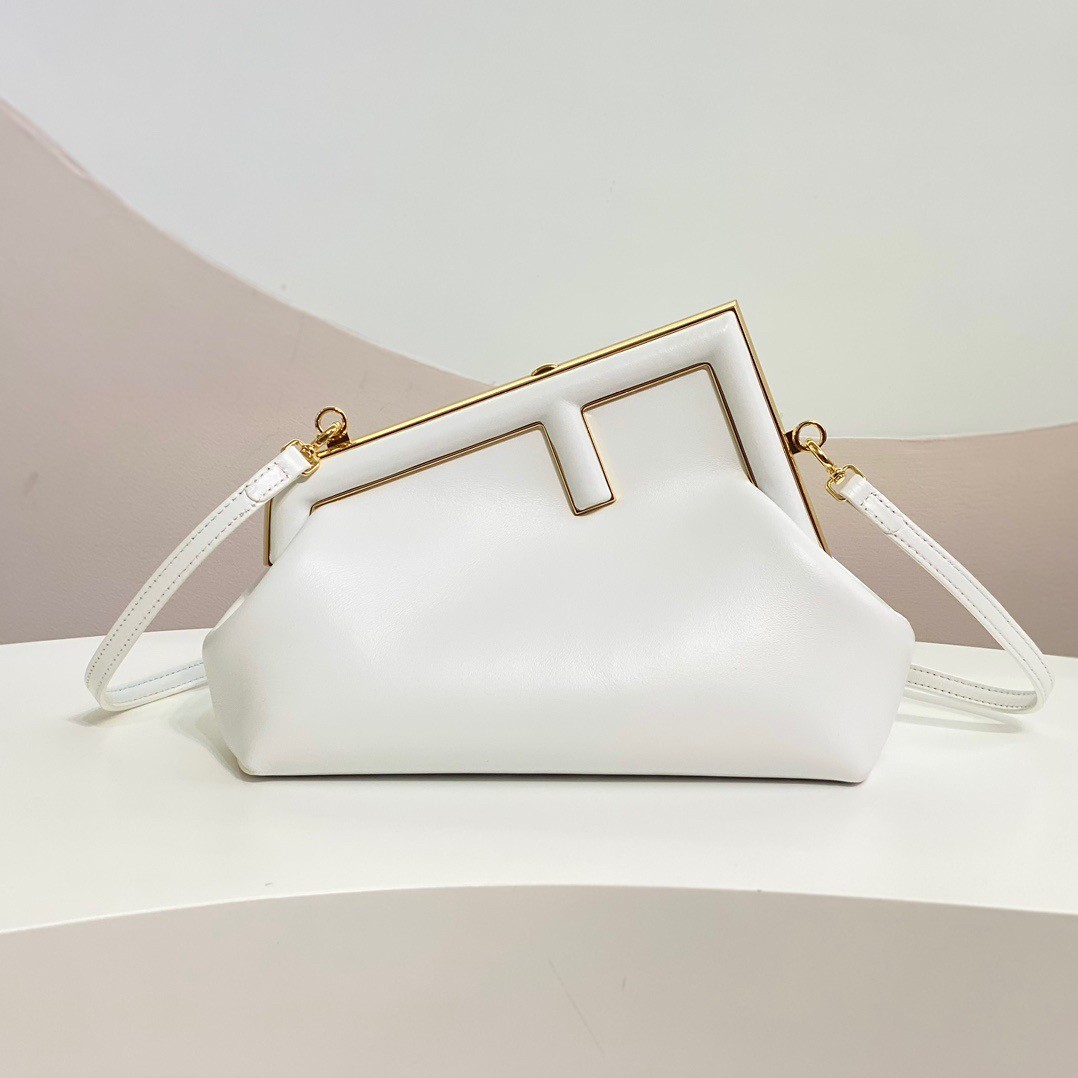 Fendi First Small Bag In White Nappa Leather 681