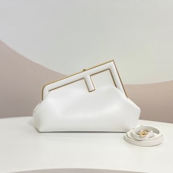 Fendi First Small Bag In White Nappa Leather 681