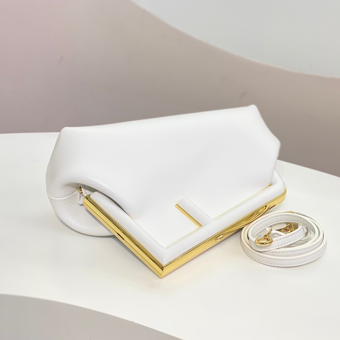 Fendi First Small Bag In White Nappa Leather 681