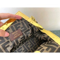 Fendi First Small Bag In Black Nappa Leather with Python F 711