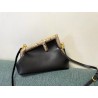 Fendi First Small Bag In Black Nappa Leather with Python F 711