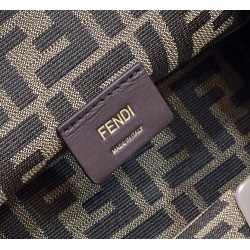 Fendi First Small Bag In Silver Laminated Leather 776