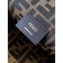 Fendi First Small Bag In Beige Raffia Macrame 813