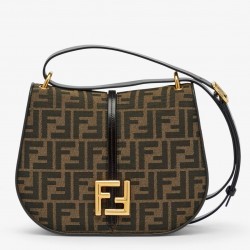 Fendi C’mon Medium Bag in FF Jacquard Fabric and Leather 541