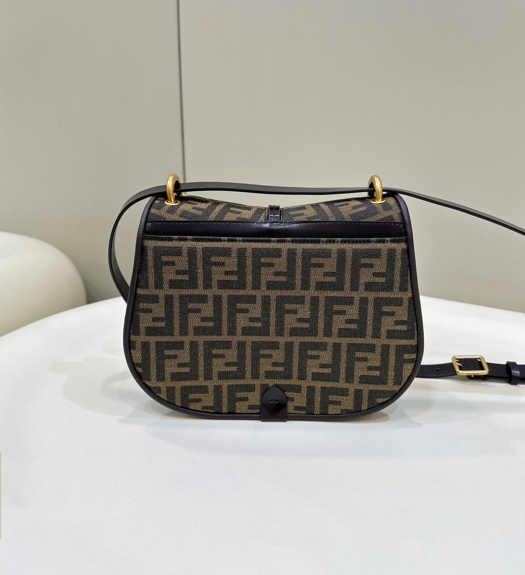 Fendi C’mon Medium Bag in FF Jacquard Fabric and Leather 541