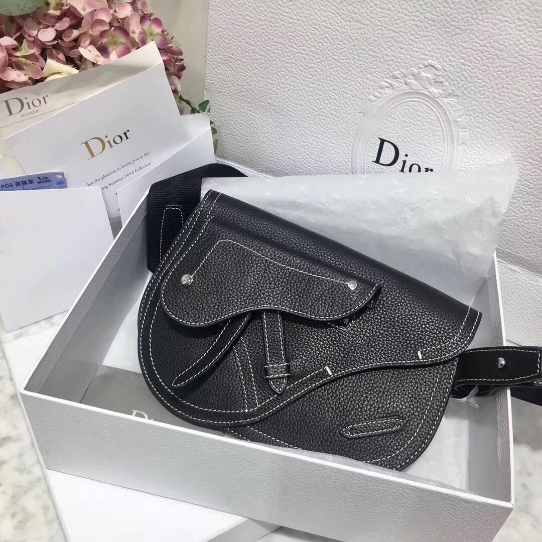 Dior Black DIOR x KAWS Pouch Saddle Bag 864