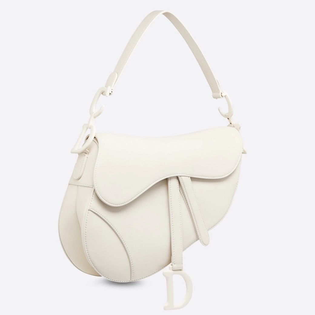 Dior Saddle Bag In White Matte Calfskin 451