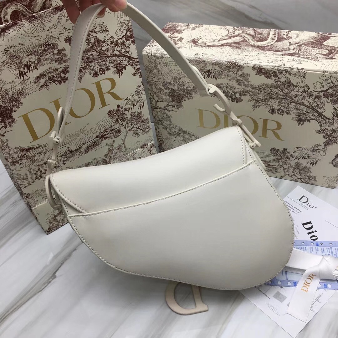 Dior Saddle Bag In White Matte Calfskin 451