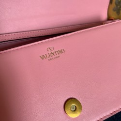 Valentino Loco Large Shoulder Bag In Pink Calfskin 280