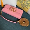 Valentino Loco Large Shoulder Bag In Pink Calfskin 280