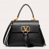 Valentino Small Vring Handbag In Black Buffalo Leather  302