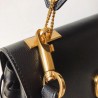 Valentino Small Vring Handbag In Black Buffalo Leather  302