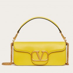 Valentino Loco Large Shoulder Bag In Yellow Calfskin 335