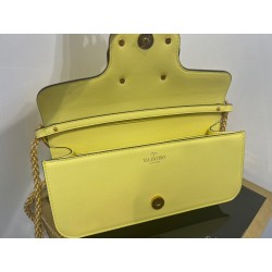 Valentino Loco Large Shoulder Bag In Yellow Calfskin 335