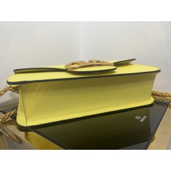Valentino Loco Large Shoulder Bag In Yellow Calfskin 335