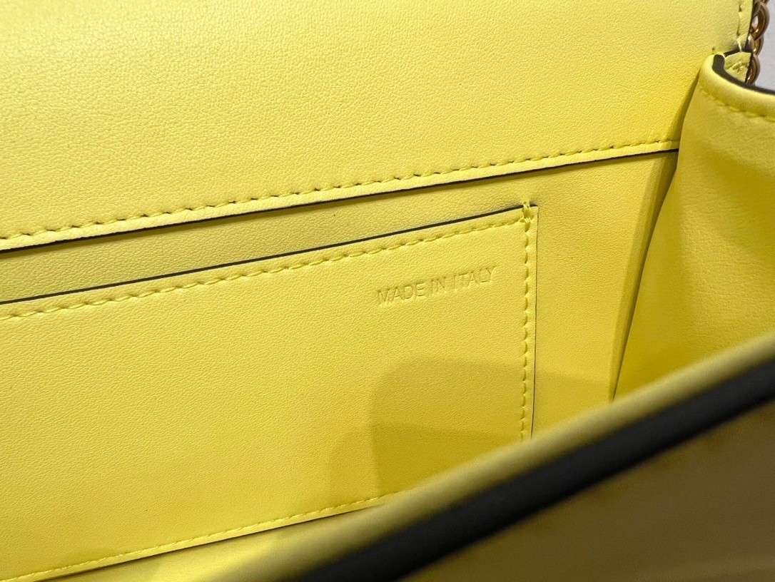 Valentino Loco Large Shoulder Bag In Yellow Calfskin 335