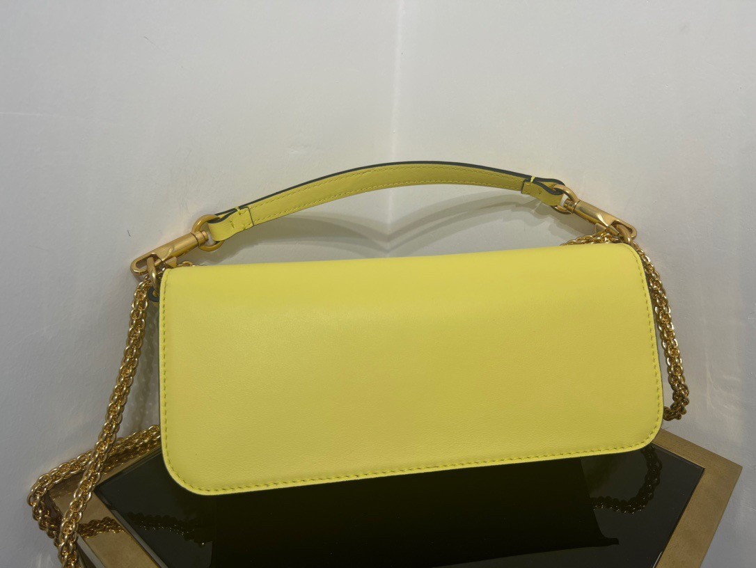 Valentino Loco Large Shoulder Bag In Yellow Calfskin 335