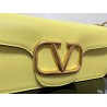 Valentino Loco Large Shoulder Bag In Yellow Calfskin 335