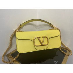 Valentino Loco Large Shoulder Bag In Yellow Calfskin 335