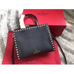 Valentino Black Small Rockstud Top Handle Bag 365