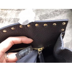 Valentino Black Small Rockstud Top Handle Bag 365