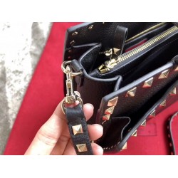 Valentino Black Small Rockstud Top Handle Bag 365