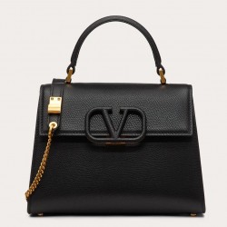 Valentino Small Vsling Handbag In Black Grainy Calfskin 398
