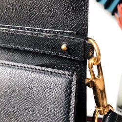 Valentino Small Vsling Handbag In Black Grainy Calfskin 398