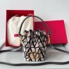 Valentino VLogo Signature Mini Bucket Bag in Black Toile Iconographe 675