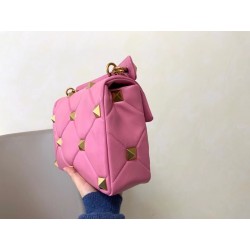 Valentino Roman Stud Chain Bag In Pink Lambskin 723