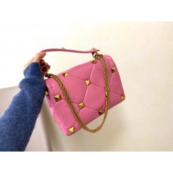 Valentino Roman Stud Chain Bag In Pink Lambskin 723