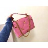 Valentino Roman Stud Chain Bag In Pink Lambskin 723