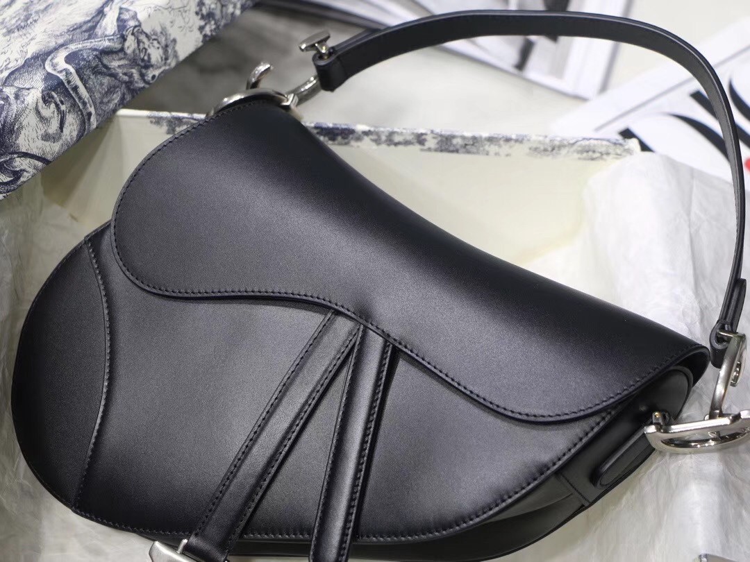 Dior Saddle Bag In Black Soft Calfskin 863