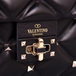 Valentino Garavani Black Quilted Candystud Top Handle Bag 774