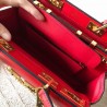 Valentino Rockstud Alcove Medium Top Handle Bag In Red Calfskin 802