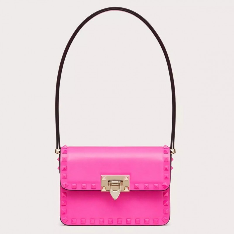 Valentino Rockstud23 Small Shoulder Bag in Pink Calfskin 909