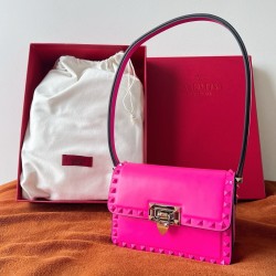 Valentino Rockstud23 Small Shoulder Bag in Pink Calfskin 909